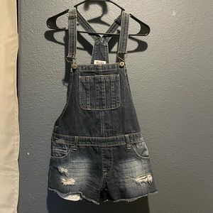 Mudd Dark Blue Denim Short Overalls